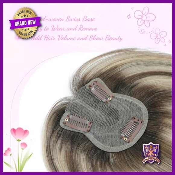 10 Inch Human Hair Topper Swiss Base Handmade Hairpiece for Thinning Hair main image 5